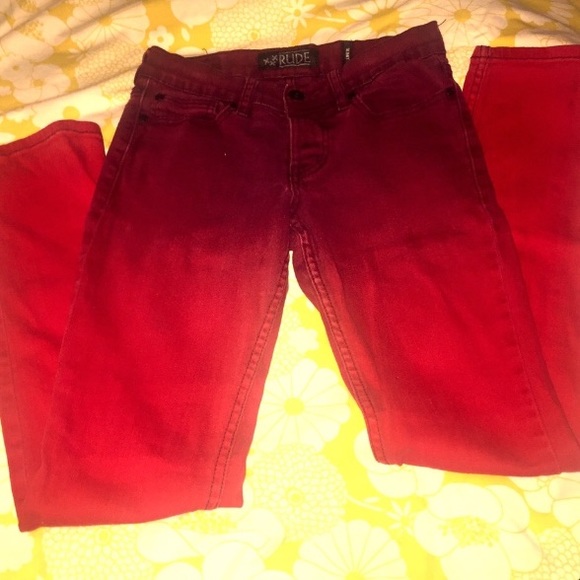 🌀Rude Red Ombré Skinny Jeans🌀 - Picture 1 of 4